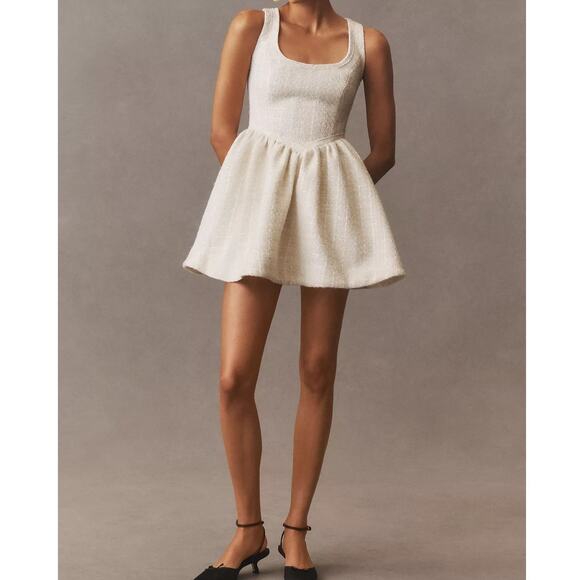 Reformation Aliana Tweed Mini Dress Ivory - Picture 11 of 11